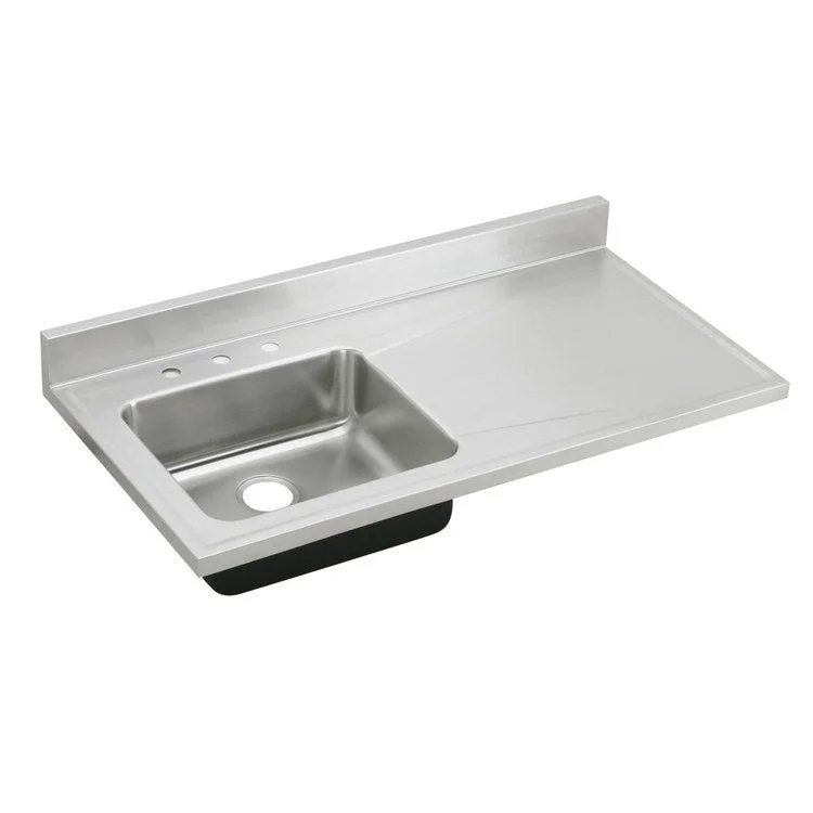 Kitchen Sink Lustertone Classic 48 x 25 Inch Single Bowl Left Lustertone Sink Top Drain Location Rear Center Full Spray Sides and Bottom