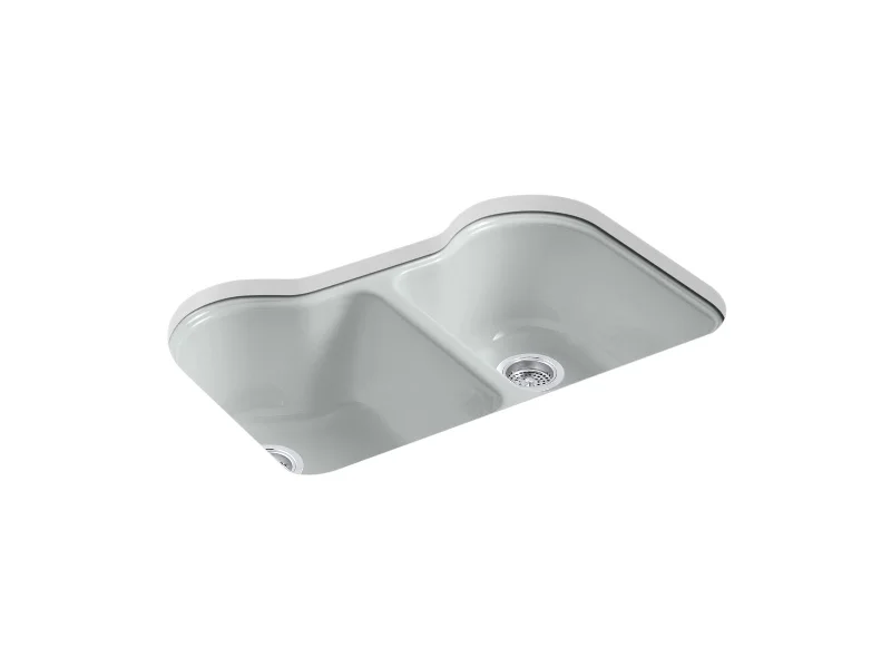 Hartland 33" x 22" x 9.63" Double-Basin Undermount Kitchen Sink in Ice Grey