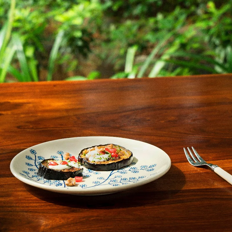 in bloom ceramic dessert plate