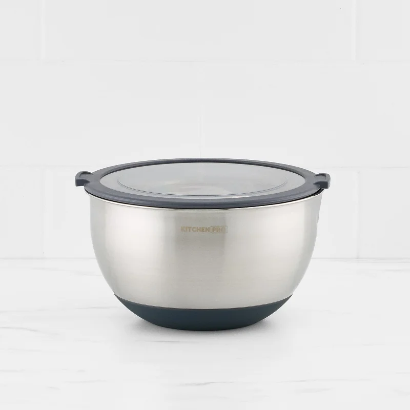 Kitchen Pro Mixwell Mixing Bowl with Clear Lid 2.5L Grey