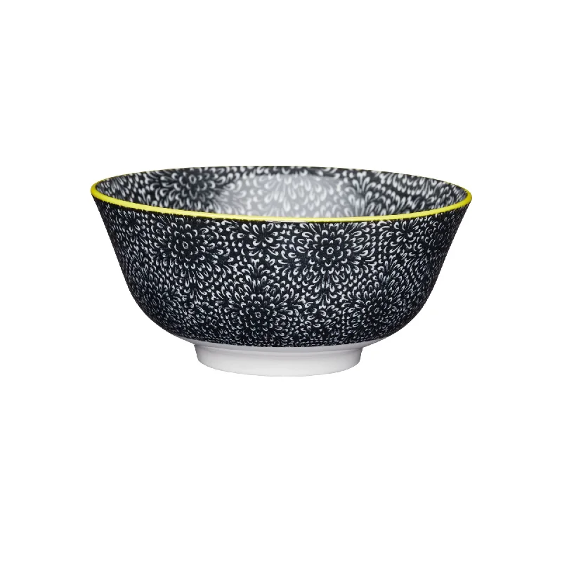 Mikasa Does It All Bowl - Black Floral 15.7cm