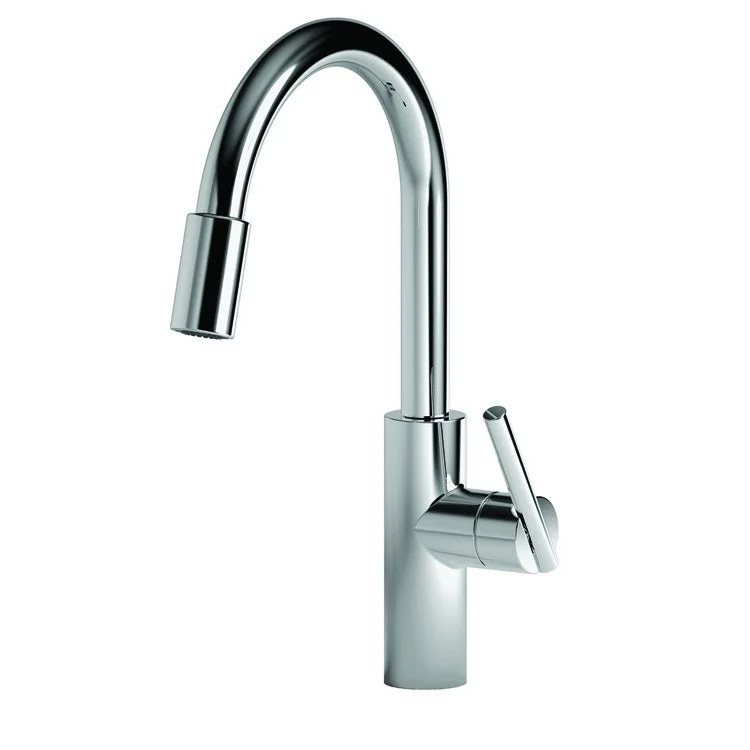 Kitchen Faucet East Linear 1 Lever ADA Aged Brass Pull Down Spout Height 9-1/7 Inch 1.8 Gallons per Minute