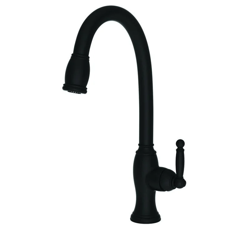 Kitchen Faucet Nadya 1 Lever ADA Flat Black Pull Down Spout Height 11-3/4 Inch 1.8 Gallons per Minute