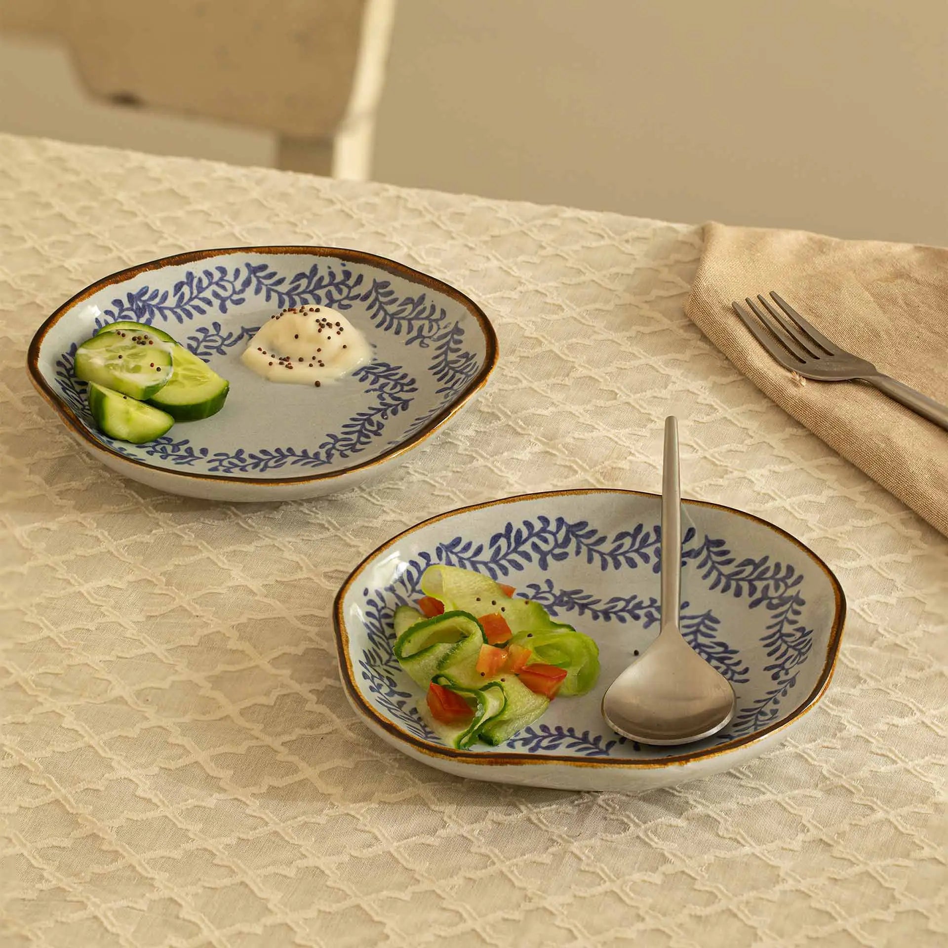 Ocean Heart Snack Plate Set of 2