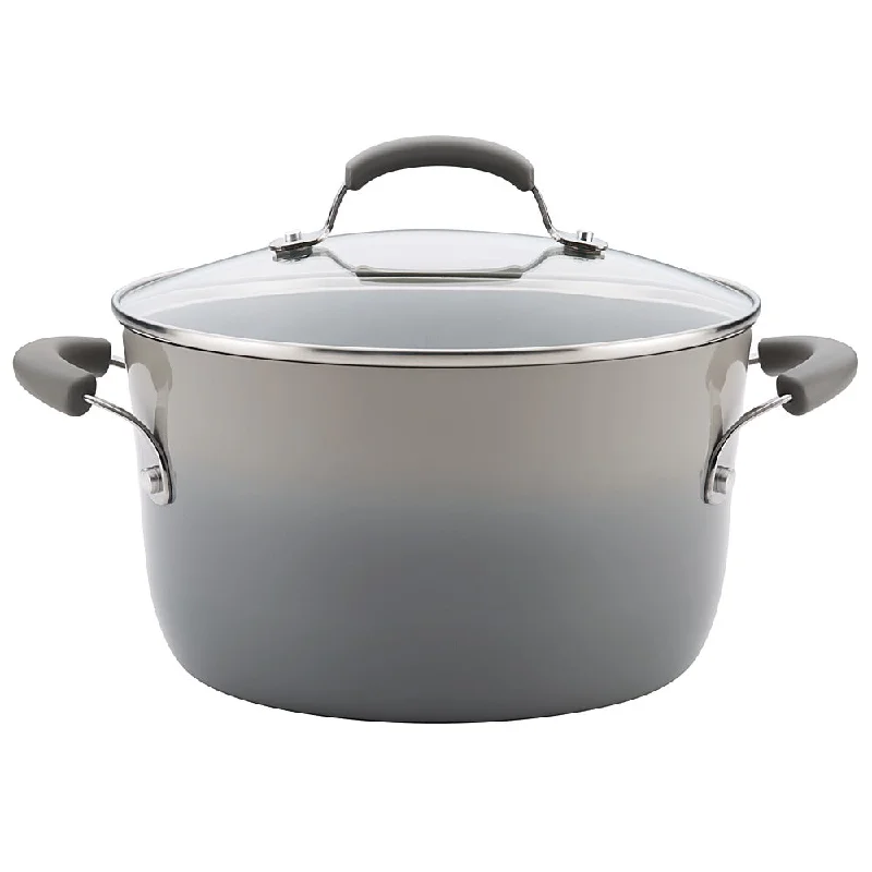 Rachael Ray Classic Brights 6-Quart Stockpot with Lid Sea Salt Gray