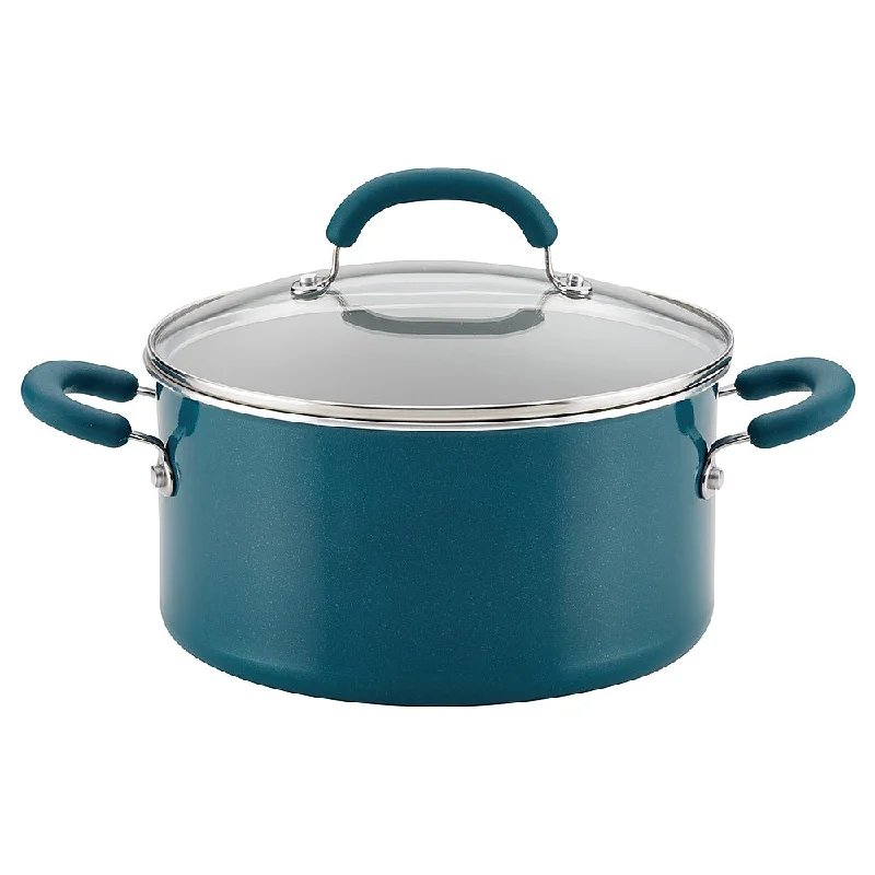 Rachael Ray Create Delicious 6-Quart Stockpot with Lid Teal Shimmer