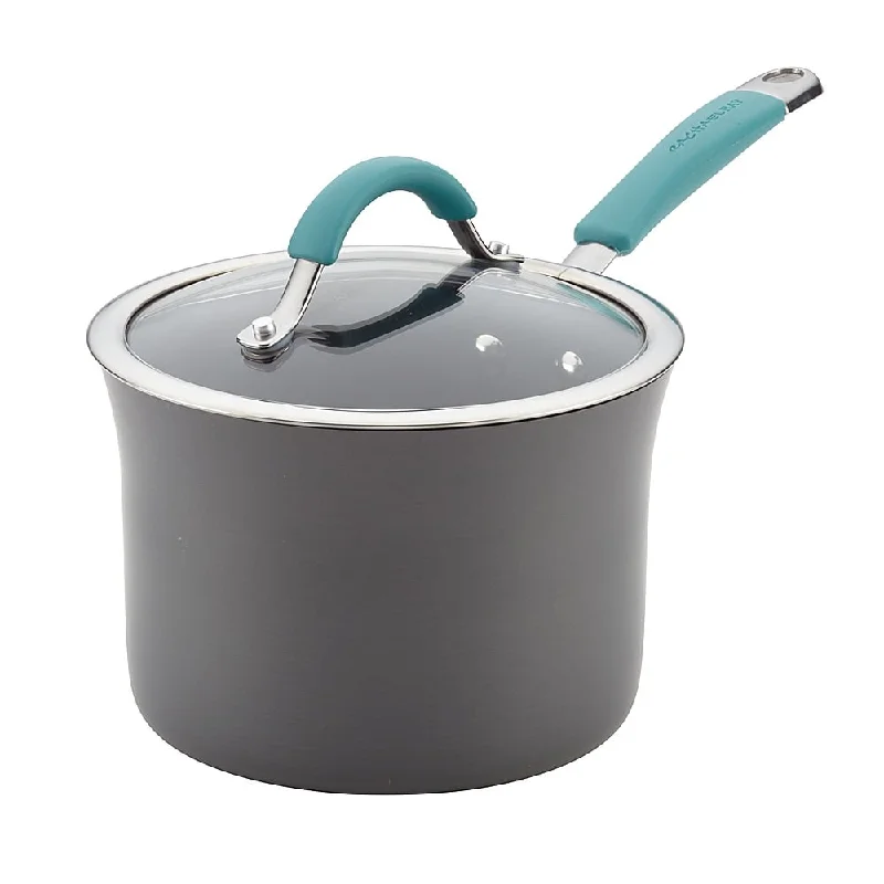 Rachael Ray Cucina 3-Quart Saucepan with Lid Agave Blue