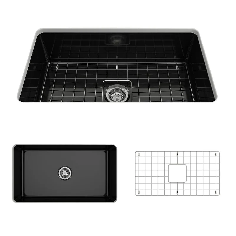 Sotto 32" x 19" x 10" Single-Basin Undermount Kitchen Sink in Black