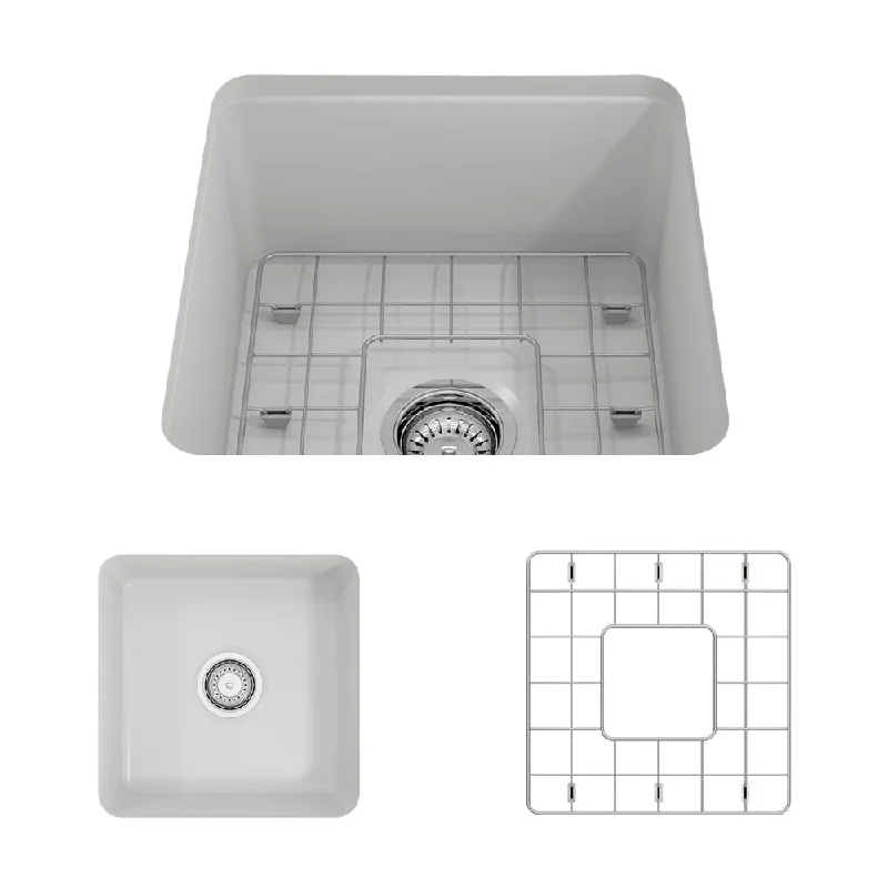 Sotto 18" x 18" x 8" Single-Basin Undermount Kitchen Sink in Matte White