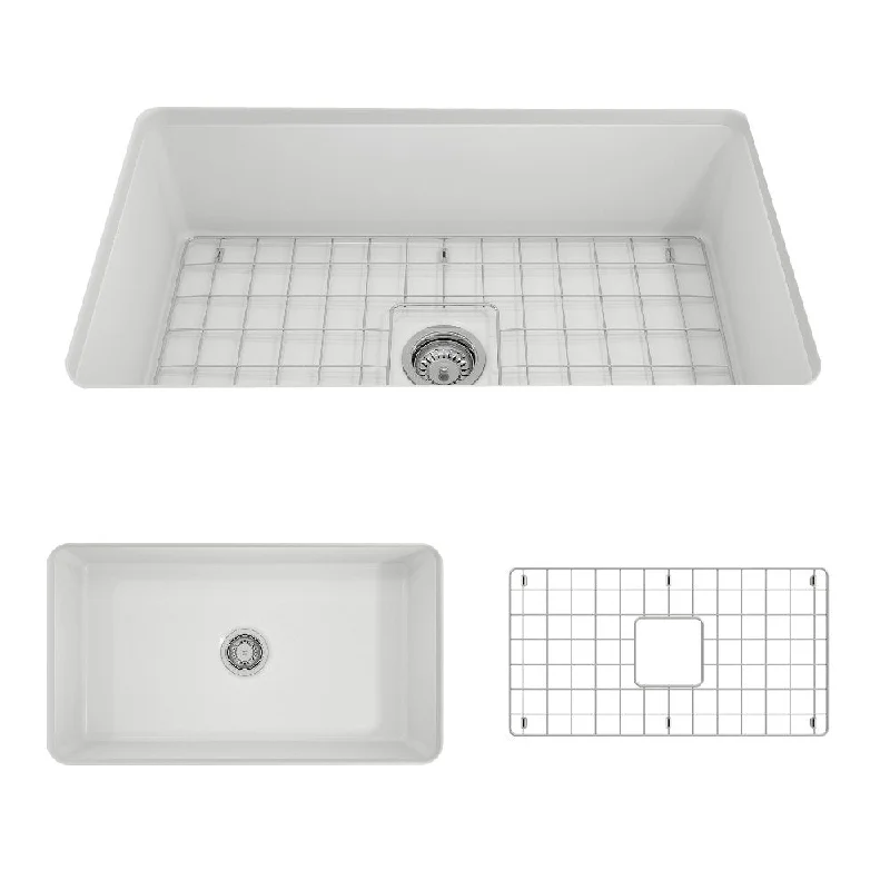 Sotto 32" x 19" x 10" Single-Basin Undermount Kitchen Sink in Matte White