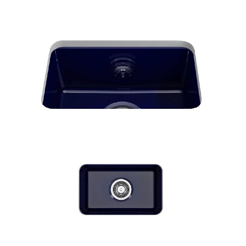 Sotto 12" x 18" x 8" Single-Basin Undermount Kitchen Sink in Sapphire Blue