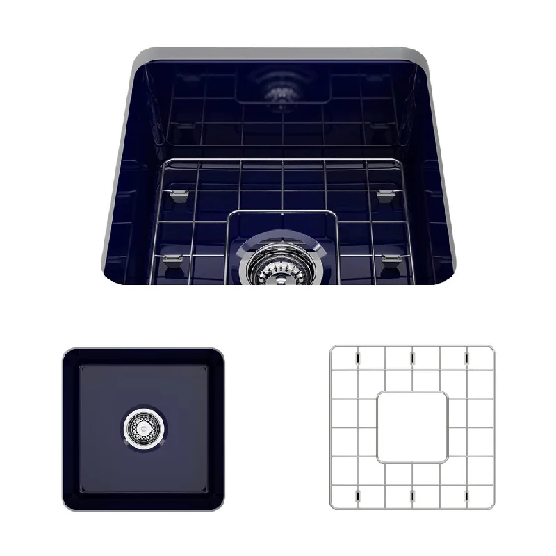 Sotto 18" x 18" x 8" Single-Basin Undermount Kitchen Sink in Sapphire Blue