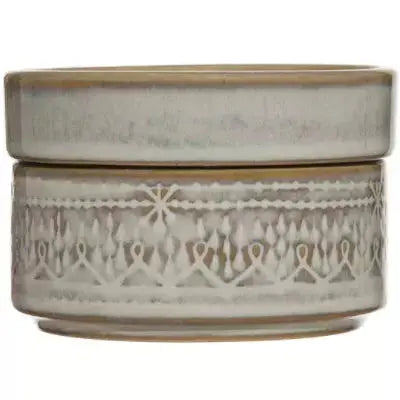 Round Stoneware Stackable Container