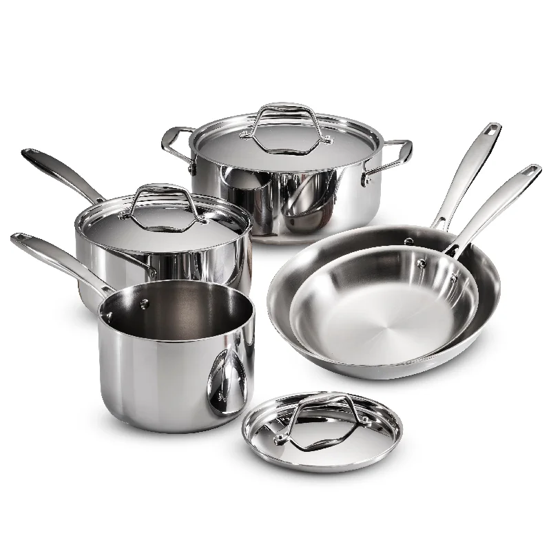 Tri-Ply Clad 8 Pc Stainless Steel Cookware Set