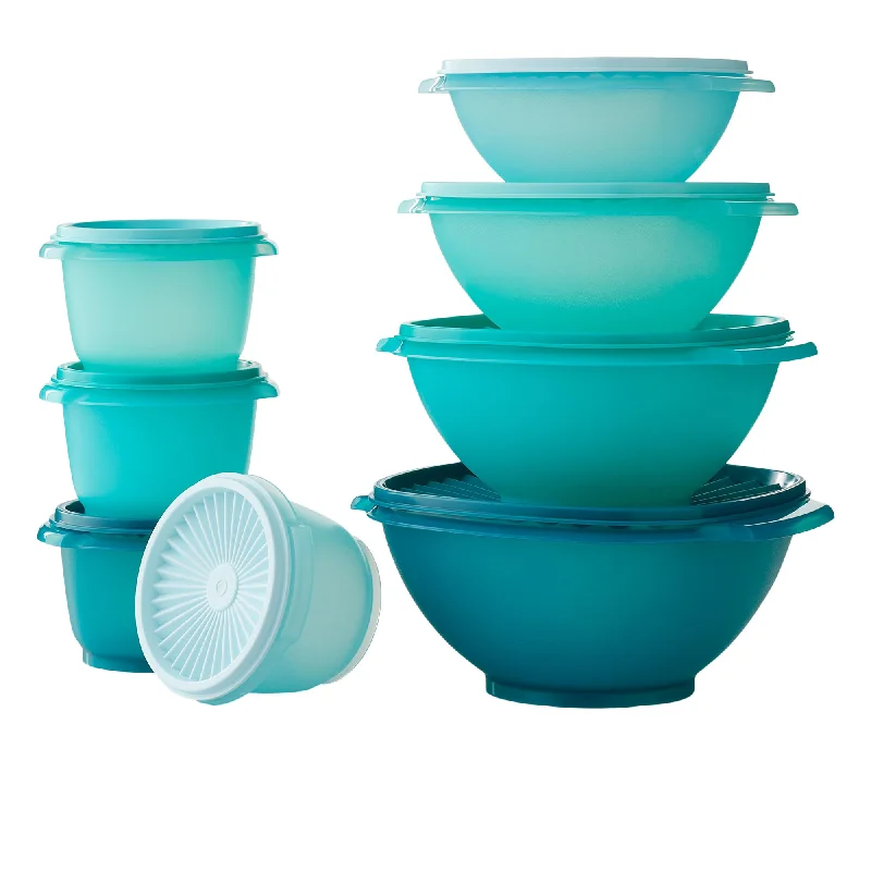 Tupperware Heritage Storage Bowl 8 Piece Set Green