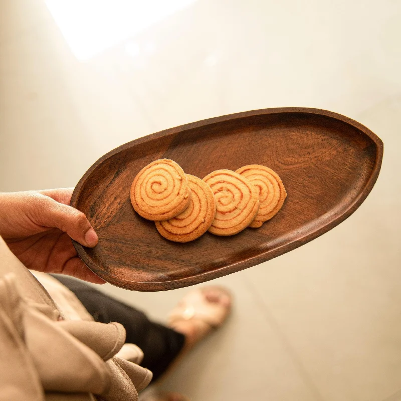 Umber Leaf Oval Platter