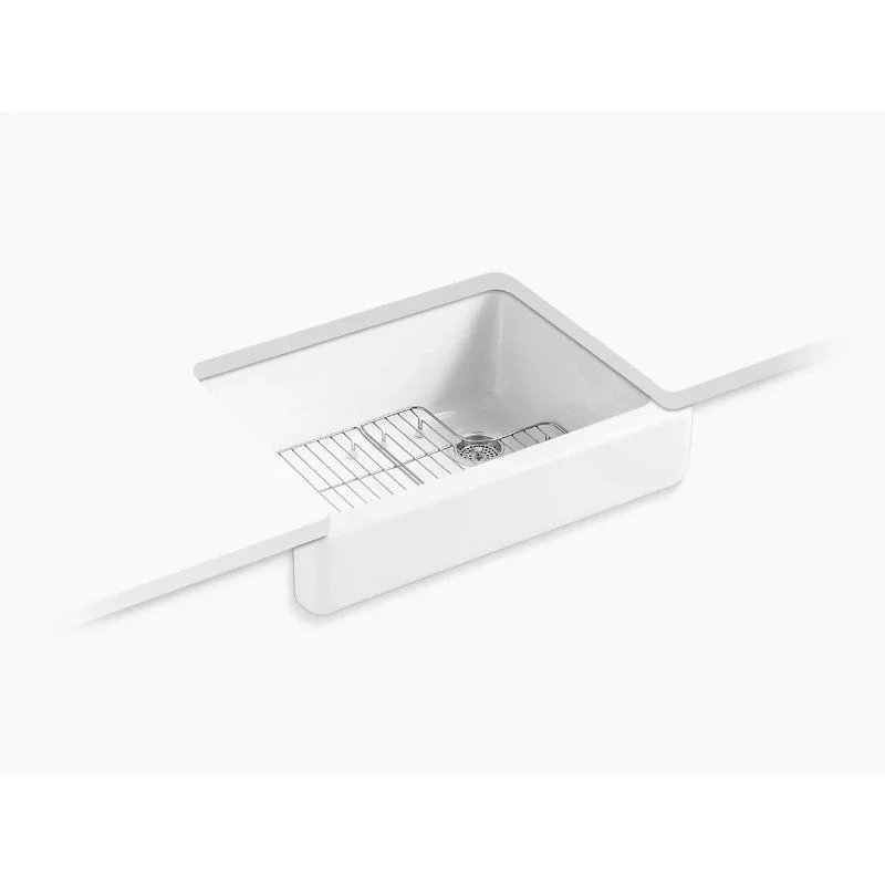 Whitehaven 21.56" x 29.5" x 9.63" Enameled Cast Iron Single Basin Farmhouse Apron Kitchen Sink in White