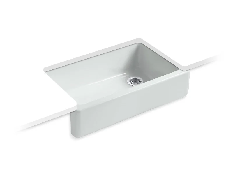 Whitehaven 35.69" x 21.56" x 9.63" Single-Basin Undermount Kitchen Sink in Ice Grey