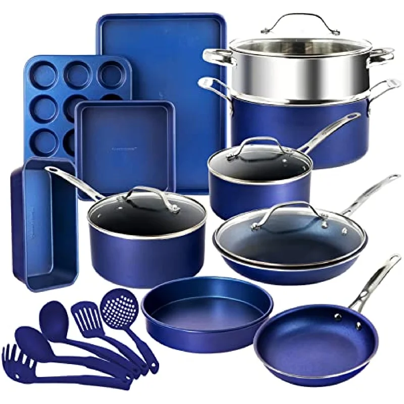 20 Piece Cookware Set Nonstick Bakeware Set with Ultra Nonstick Durable Mineral & Diamond Coating