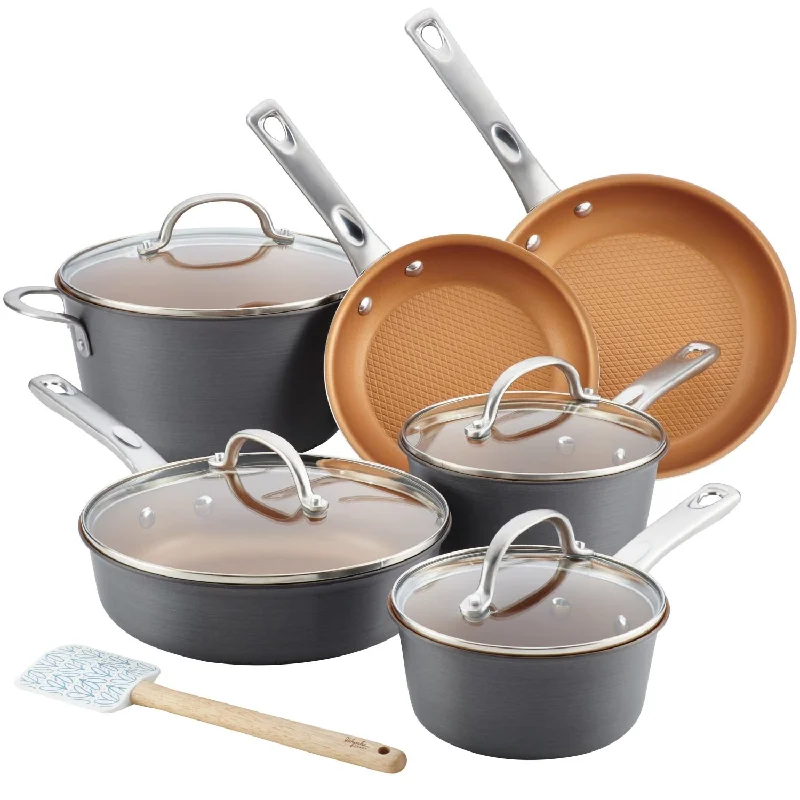 Ayesha Curry 11pc Home Collection Hard Anodized Cookware Set