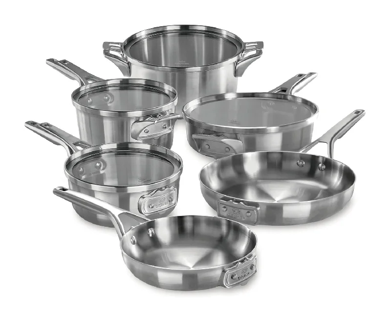 Calphalon - Premier Space Saving 10pc Stainless Steel Cookware