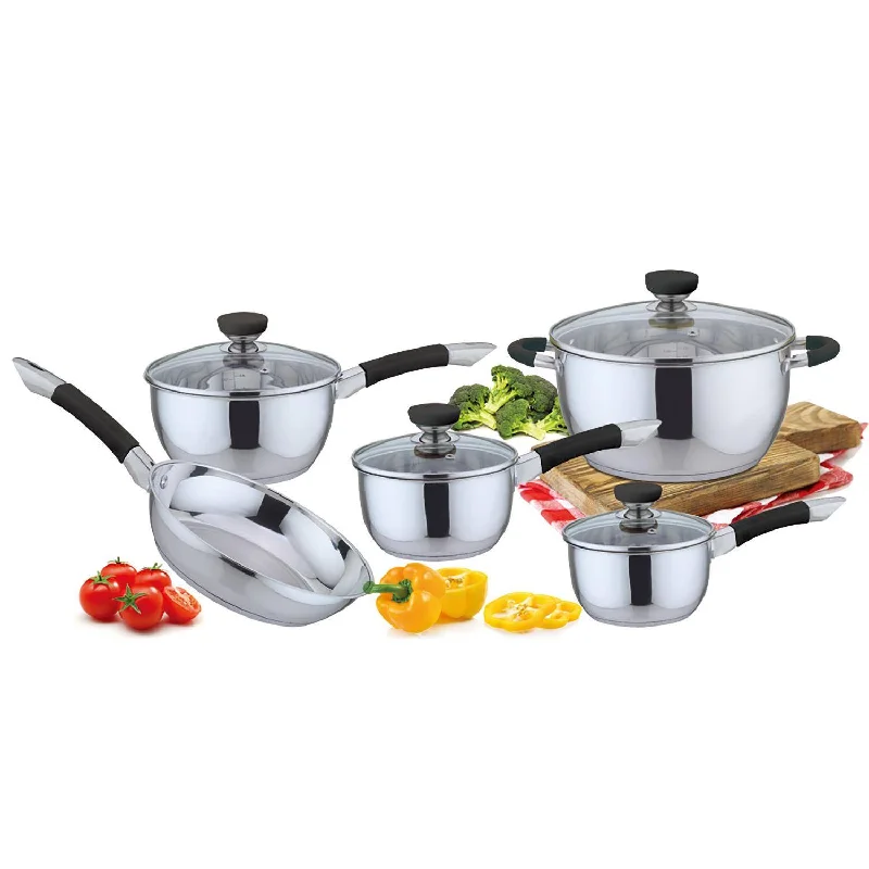 Culinary Edge 9 Pc S/S Cookware Set Black