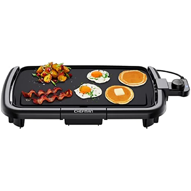 Electric Griddle with Removable Temperature Control, Nonstick Easy Clean Cooking Surface