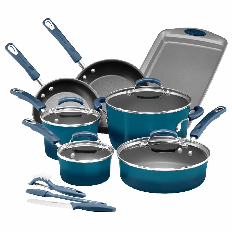 Rachael Ray 14-Piece Cookware Set Marine Blue