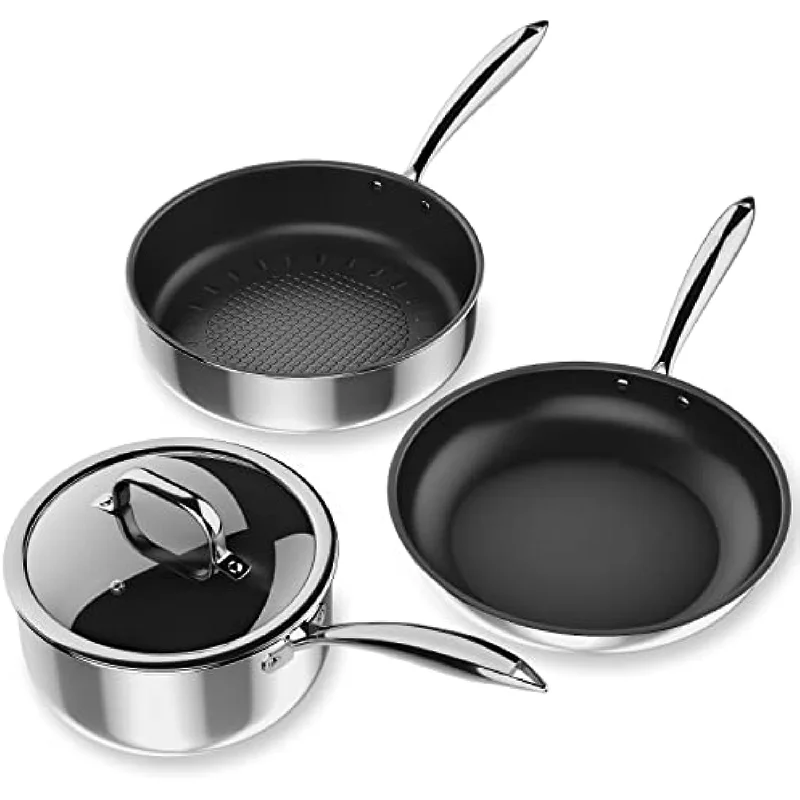 Stainless Steel Induction Cookware 4-Piece with Lid