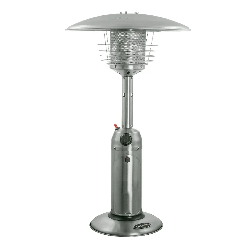 11000 Btu Steel Propane Cylindrical Pole Tabletop Patio Heater - Silver