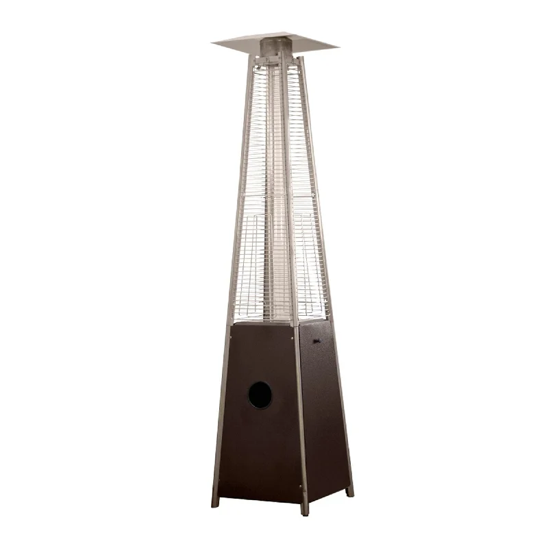 41000 Btu Steel Propane Triangular Pyramid Standing Patio Heater - Brown