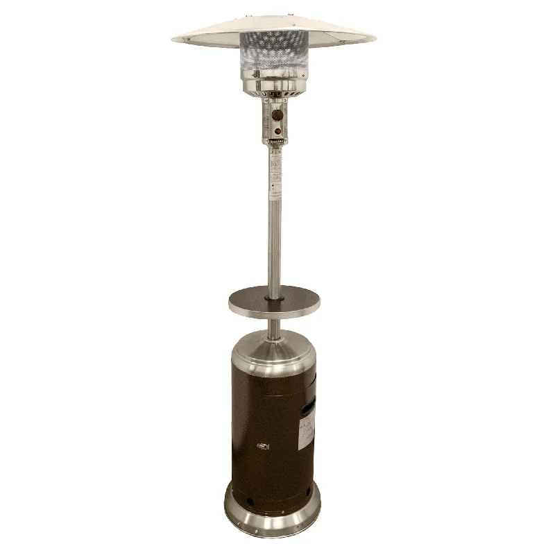 48000 Btu, Steel Propane Cylindrical Pole Standing Patio Heater - Silver