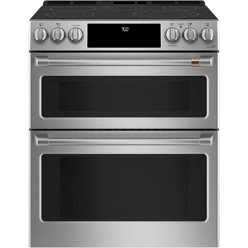 Café Stainless Steel 30" Electric Double Oven Range with Built-in Wifi and No-Preheat Air Fry (6.7 Cu. Ft) - CCES750P2MS1