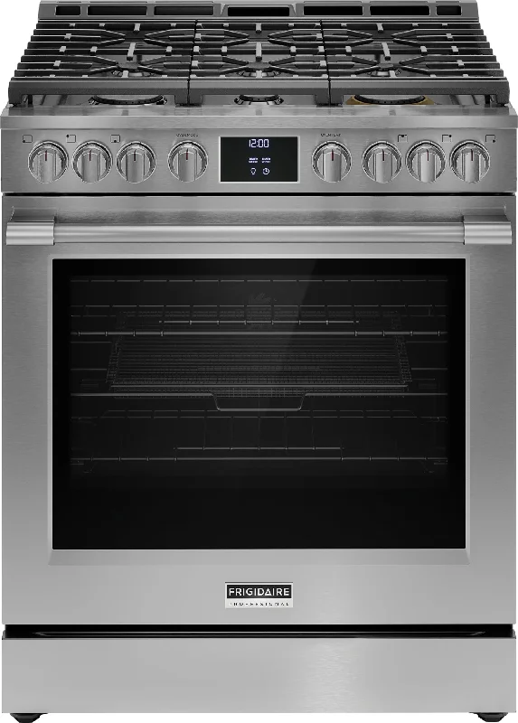 Frigidaire Professional Smudge-Proof® Stainless Steel 30" Front Control Gas Range with Total Convection (6 Cu. Ft) - PCFG3080AF