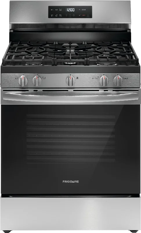 Frigidaire Stainless Steel 30" Gas Range with Quick Boil and Even Baking Technology (5.1 Cu. Ft) - FCRG3062AS