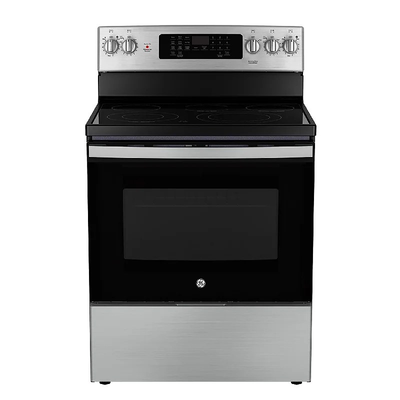 GE Stainless Steel Free-Standing Electric Convection Range with No-Preheat Air Fry (5.0 cu.ft) - JCB840STSS