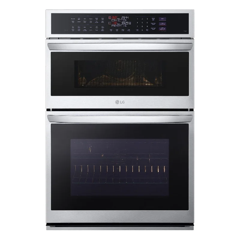 LG Smudge Resistant Stainless Steel Smart Combination Wall Oven with True Convection, InstaView®, Air Fry, Steam Sous Vide (6.4 Cu. Ft) - WCEP6427F