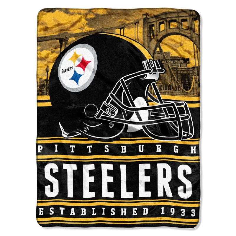 NFL 071 Steelers Stacked Silk Touch Raschel Throw