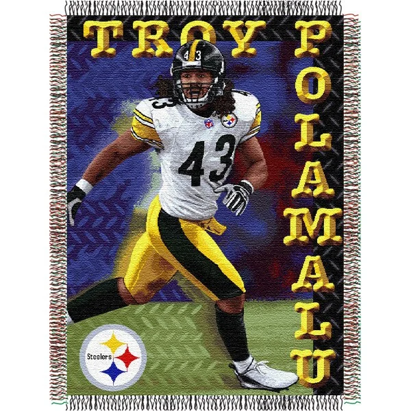 NFL Pittsburgh Steelers Troy Polamahu Woven Tapestry Throw