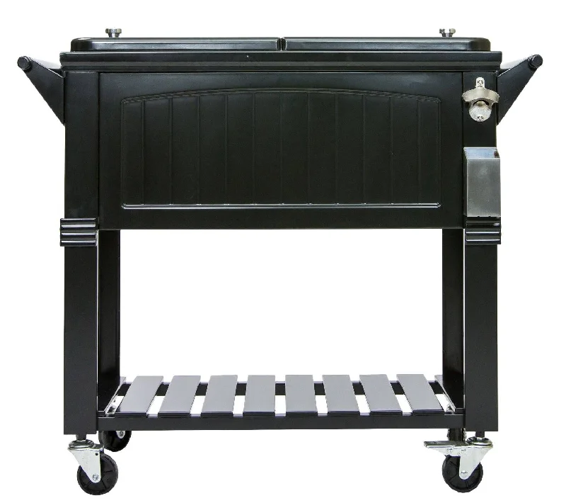 Permasteel 80Qt Furniture Style Patio Cooler - Black