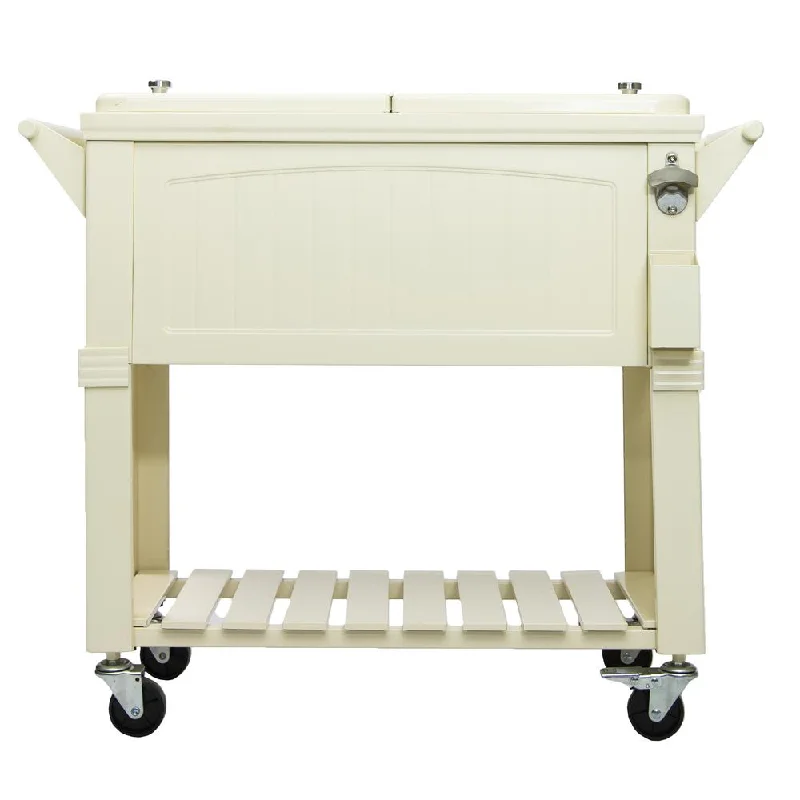 Permasteel 80Qt Furniture Style Patio Cooler - Cream