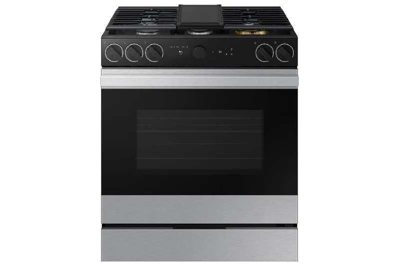 Samsung BESPOKE Stainless Steel 30" Gas True Convection Slide in Range with Oven Camera (6.0cu.ft) - NSG6DG8700SRAA