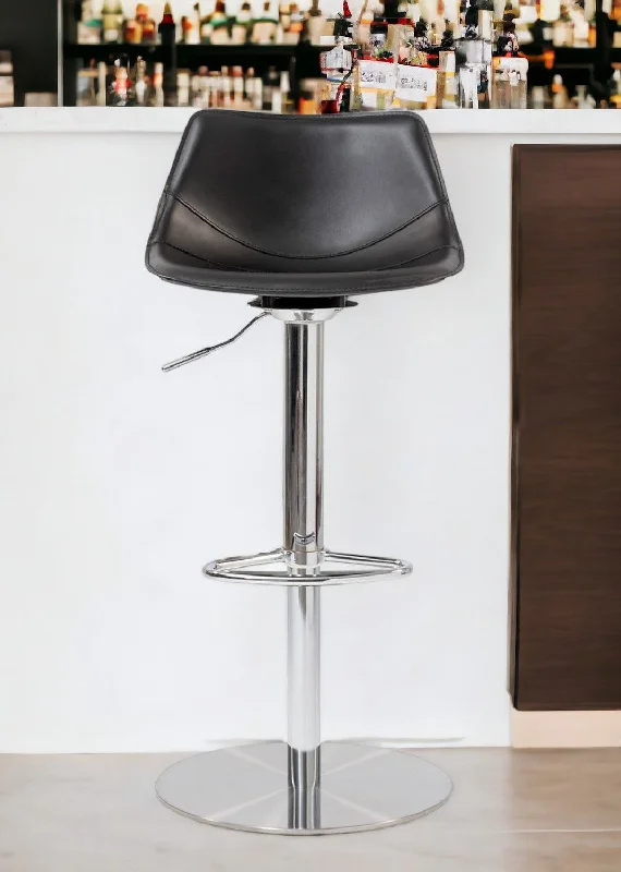 Steel Swivel Low Back Bar Height Bar Chair - Black / Silver